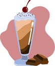 Vector illustration of a flat chocolate milkshake Royalty Free Stock Photo