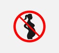 Danger for pregnant, not drink. Vector illustration. Flat