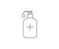 Antibacterial, sanitizer bottle icon. Vector illustration, flat design