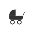 Baby, carriage, buggy, pram, stroller, wheel icon. Vector illustration, flat design Royalty Free Stock Photo