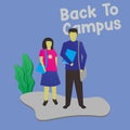 vector illustration flat design back to campus theme