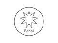 Bahai, religious icon. Vector illustration, flat design