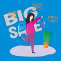 vector illustration flat design big sale and happy shopping theme