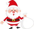 Cute Santa Claus with bag.