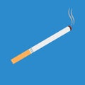 Vector illustration of flat design cigarette. Isolated. Royalty Free Stock Photo