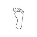 Foot, leg, print icon. Vector illustration, flat design Royalty Free Stock Photo