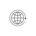 Global, internet, world icon. Vector illustration, flat design Royalty Free Stock Photo
