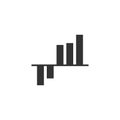 Bar graph chart icon. Vector illustration, flat design Royalty Free Stock Photo