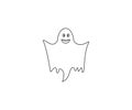 Halloween, horror, ghost icon. Vector illustration, flat design.