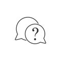 Help, query, question mark, support icon. Vector illustration, flat design Royalty Free Stock Photo