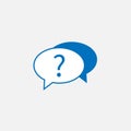 Help, query, question mark, support icon. Vector illustration, flat design. Royalty Free Stock Photo