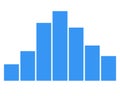 Vector illustration of flat design Histogram chart template in blue color