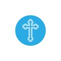 Orthodox, religion, christian cross icon. Vector illustration, flat design Royalty Free Stock Photo