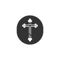 Orthodox, religion, christian cross icon. Vector illustration, flat design Royalty Free Stock Photo