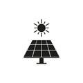 Solar panel icon. Vector illustration, flat design Royalty Free Stock Photo