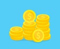 Stack of gold coins vector illustration. Concept of saving, donation, investing paying illustration.