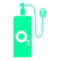 a flat design template for a green oxygen cylinder icon