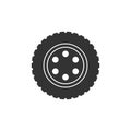 Transport tire icon. Vector illustration, flat design