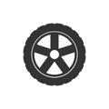 Transport tire icon. Vector illustration, flat design