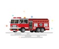 Vector illustration of flat fire engine.