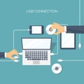Vector illustration. Flat header. Teamwork. Smart solutions. Programming coding and web design. Royalty Free Stock Photo