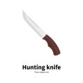 Vector illustration flat icon of a hunting knife Royalty Free Stock Photo