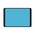 Vector illustration of a flat icon of a modern digital digital rectangular mobile tablet isolated on white background. Concept Royalty Free Stock Photo
