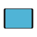 Vector illustration of a flat icon simple modern digital digital rectangular mobile tablet isolated on white background. Royalty Free Stock Photo