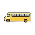 Vector illustration flat icon yellow school bus on white background Royalty Free Stock Photo