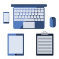 Vector illustration of a flat laptop , smartphone, tablet Royalty Free Stock Photo