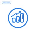 Vector illustration of flat line chart icon. Graphic design concept of startup success. Royalty Free Stock Photo