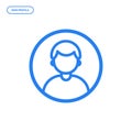 Vector illustration of flat line male icon. Graphic design concept of man profile