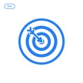 Vector illustration of flat line target icon. Graphic design concept of startup success. Royalty Free Stock Photo