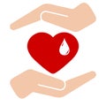 Vector illustration flat medical graphic logo design - blood donation day and save life concept