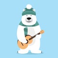 Teddy Bear holding guitar Royalty Free Stock Photo