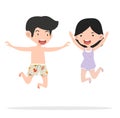 Boy and girl Couple  Swimming Pool Party Royalty Free Stock Photo