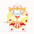 Cartoon Hanuman Thai character vector