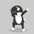 Cute cat Dub dancing sign vector Royalty Free Stock Photo