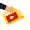 Vector Illustration flat. Replacement motor oil Royalty Free Stock Photo