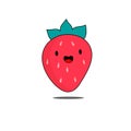 Vector Illustration Flat Strawberry Cute Character Royalty Free Stock Photo