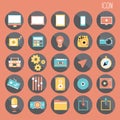 25 set Basic Flat design, social media and smartphone, Web and Mobile Application, Other abstract