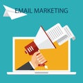 Email marketing concept design, vector illustration, flat style Royalty Free Stock Photo