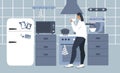 vector illustration in flat style. kitchen interior.