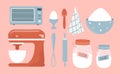 vector illustration in a flat style - a set of pictures on the theme of baking Royalty Free Stock Photo