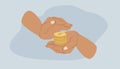 Vector illustration in a flat style on the theme of saving money, saving money. Royalty Free Stock Photo