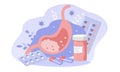 Illustration in flat style on the topic of gastroenterology.