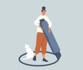 Vector illustration in a flat style on the topic of protection of personal boundaries.