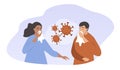 vector illustration in a flat style on the topic of the spread of viral infections. Royalty Free Stock Photo