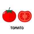 Vector Illustration Flat Tomato isolated on white background , Raw materials fresh