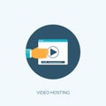 Vector illustration. Flat video hosting. Online cinema services.